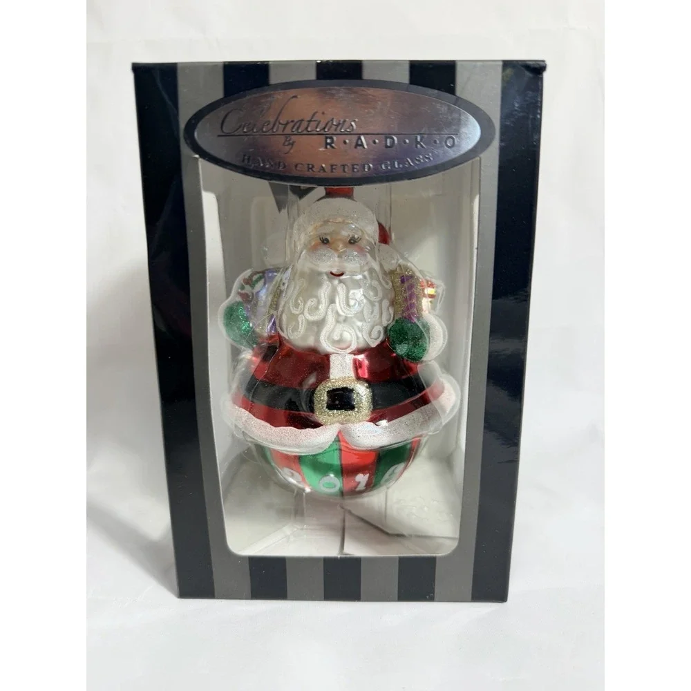 Christopher Radko Celebration 2016 Handcrafted Glass Santa Ornament